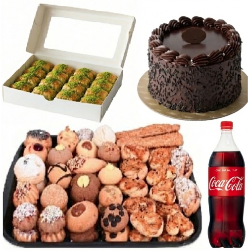 1 Adet 4 Kişilik Çikolatalı Yaş Pasta Dahil Menü